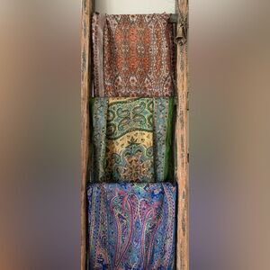 3 Vintage 💯 Pure Silk Scarves from India